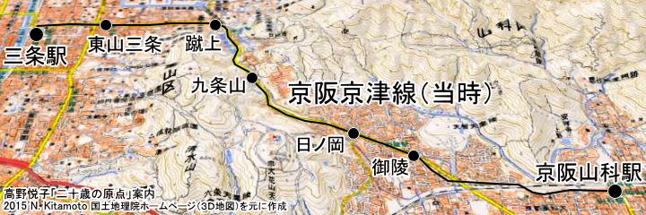 当時の京津線ルート