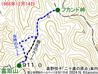 フカンド峠への地図