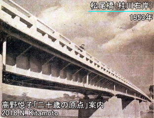 桂川右岸から見た当時の松尾橋