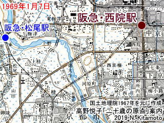 阪急松尾から阪急西院までの地図