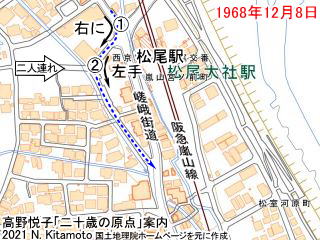 松尾大社周辺の散歩道地図