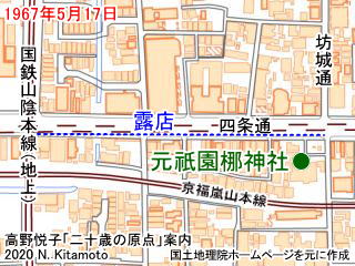 元祇園梛神社と地図