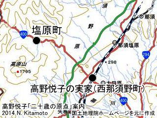 栃木県北部地図