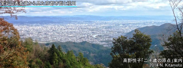 愛宕山登山道から見た京都市街と桂川